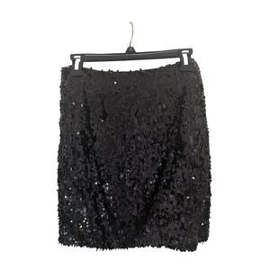 Vince All Sequin Black Pencil Straight Skirt Club Party Event Cocktail Size 4